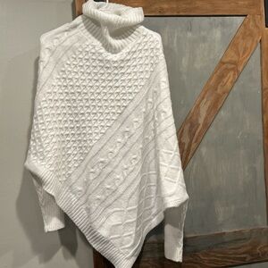 SHEIN White Textured Turtleneck Sweater